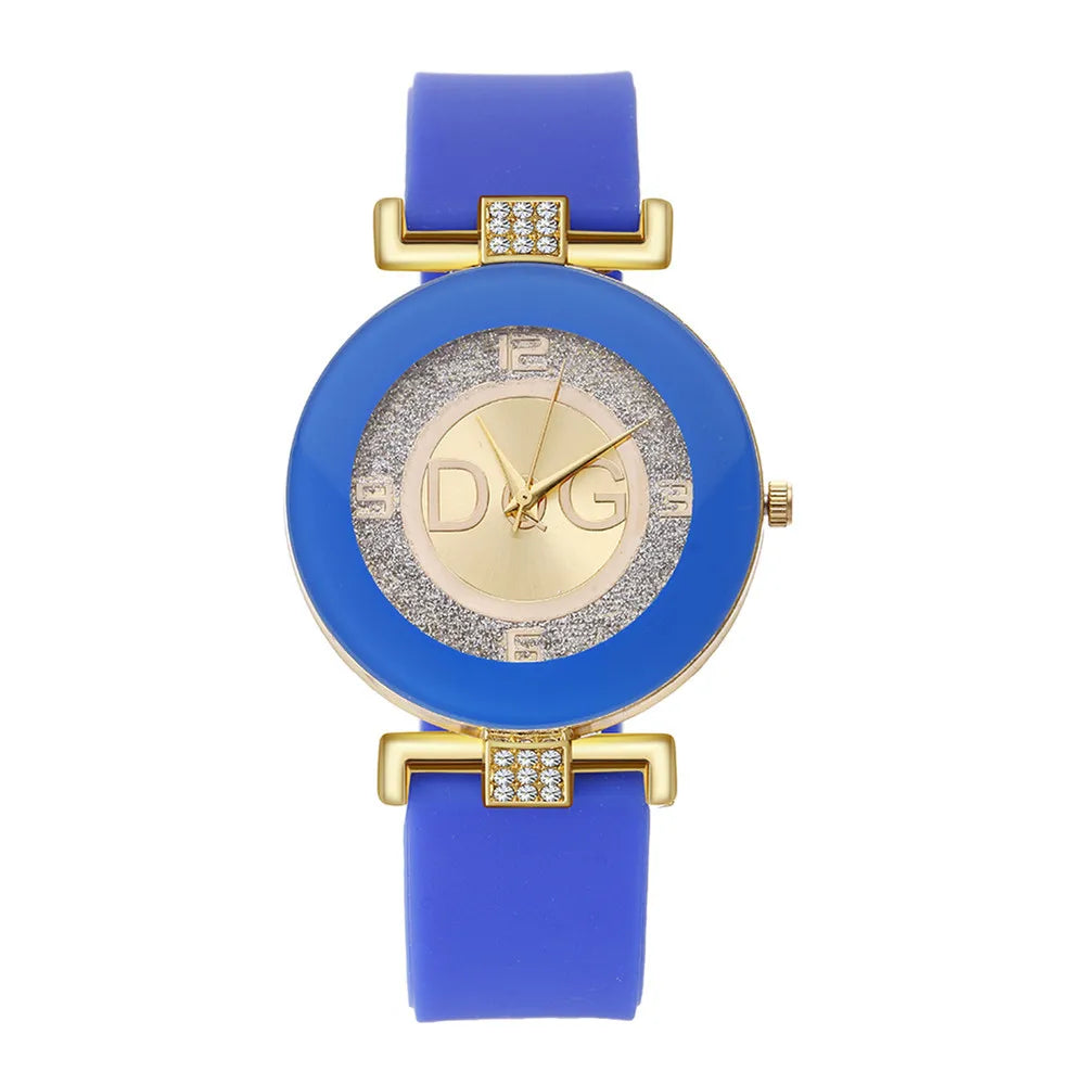Fashion Ladies Simple Large Dial Quartz Watch Casual Sport Black White Silicone Women's Clock versatile dress Gift Watches