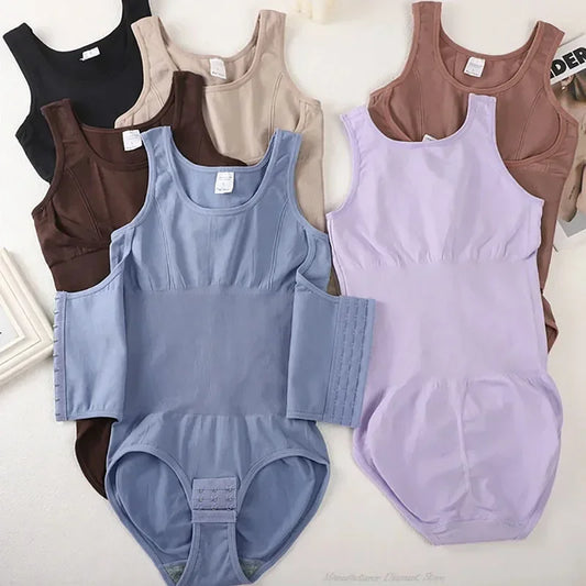 2025 New Bodysuit Shapewear with Zipper Belt Women Tummy Control Fajas Body Shaper Waist Trainer Slimming Cincher Corset Tops