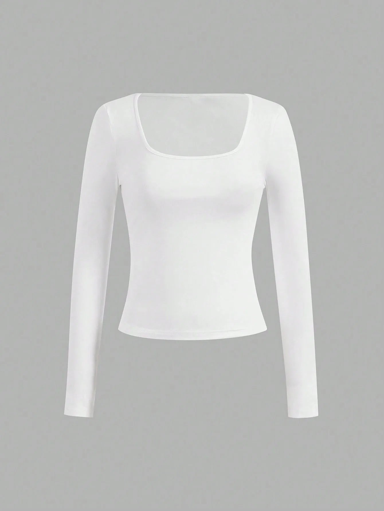 3 pieces Women's Long Sleeved U-neck T-Shirt Tops Solid Color soft Street Spicy Girl Casual Autumn Tight Fitting