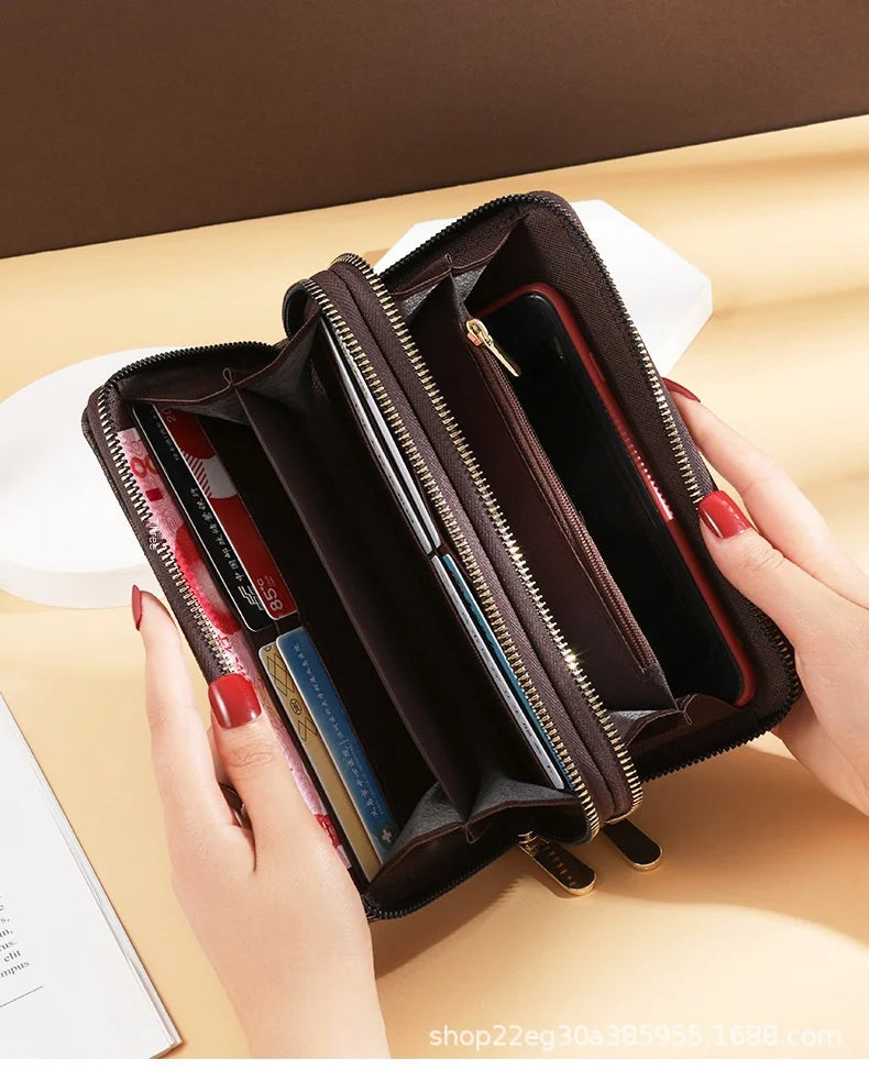 Fashion purse women's long large capacity zipper hand bag phone bag card bag cartera femenina wallet billetera carteras 2025