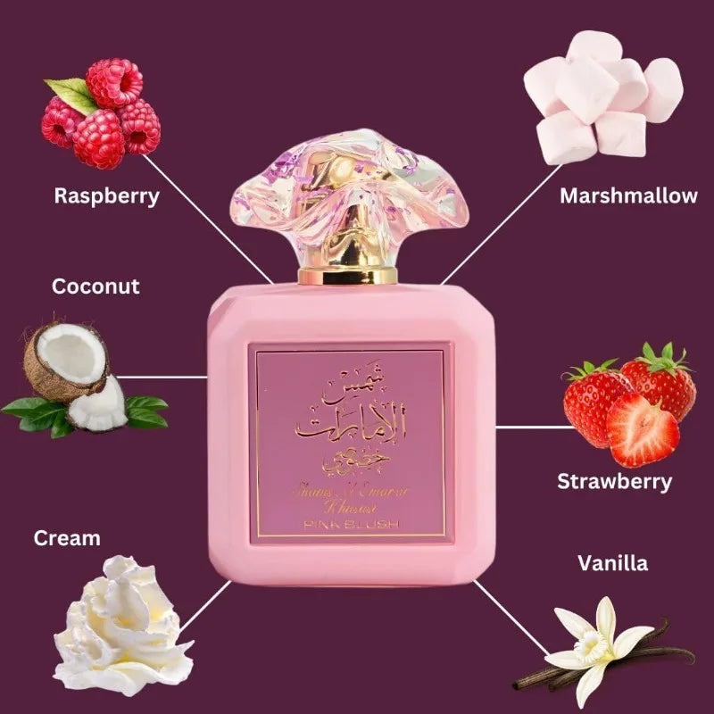 Ard Al Zaafaran Arabian Perfume Pink Blush Shams Al Emarat Khususi Blush Perfume for Women Eau De Parfum - 100 ML (3.4 OZ)